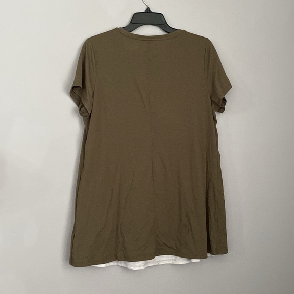Short sleeve nursing top. Green and gray - Picture 3 of 3
